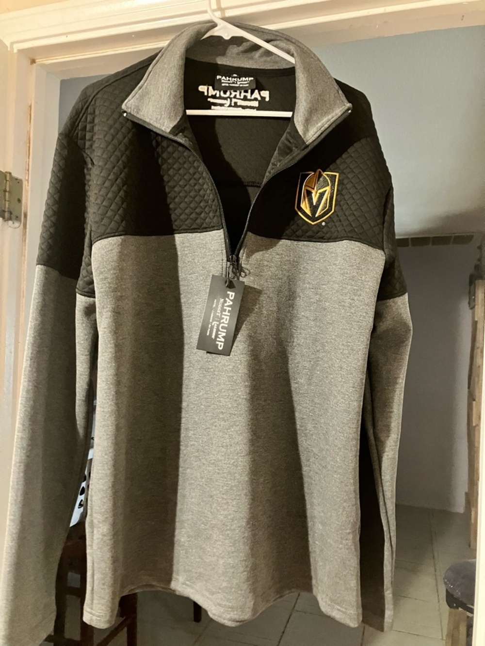 Men's Gray and Black Half-Zip Pullover Sweatshirt